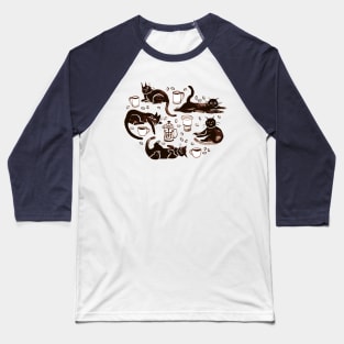 Black cats and coffee Baseball T-Shirt